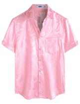 Camisa VATPAVE Summer Jacquard, ajuste regular, manga curta, masculina Camisa VATPAVE Summer Jacquard, ajuste regular, manga curta, masculina