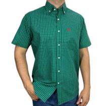 Camisa Verde Xadrez Masculina Manga Curta Txc