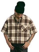 Camisa Verdusa xadrez marrom café para homens