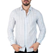 Camisa VersatiOld Algodão Listrada Azul Claro