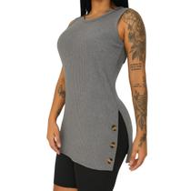 Camisa Vest Legging Regata Tapa Bumbum Malha Canelada