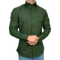 Camisa Vilejack Lisa Masculina Manga Longa Algodao