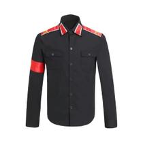 Camisa Vintage Masculina Michael Jackson Com Botões E Epaulettes - Traje Icônico De Estrela Pop Para Camisa Vintage Masculina Michael Jackson Com Botões E Epaulettes - Traje Icônico De Estrela Pop Para