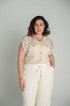 Camisa Viscose Linho com Botões e detalhe na manga Camisa Viscose Linho com Botões e detalhe na manga