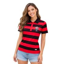 Camisa Vitória Polo Listrada Adulto Feminina Oficial Camisa Vitória Polo Listrada Adulto Feminina Oficial