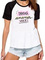 Camisa vovó amamos você camiseta avó vozinha presente raglan