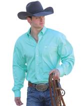 Camisa Western Masculina Cinch Verde Menta com Botões Camisa Western Masculina Cinch Verde Menta com Botões