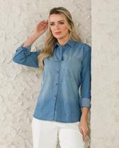 Camisa Woman Comfy Manga Longa Jeans