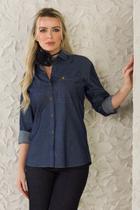 Camisa Woman Comfy Manga Longa Jeans