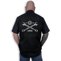 Camisa Workshirt Preta Caferacer Reunion Mecânico Old School No Remorse Camisa Workshirt Preta Caferacer Reunion Mecânico Old School No Remorse