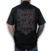 Camisa Workshirt Preta Custom Gasoline Instead Of Blood No Remorse Camisa Workshirt Preta Custom Gasoline Instead Of Blood No Remorse