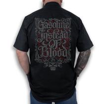 Camisa Workshirt Preta Custom Gasoline Instead Of Blood No Remorse