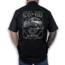 Camisa Workshirt Preta Custom Kombi VW Old School No Remorse