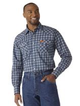 Camisa Wrangler Riggs Workwear FR Flame Resistant Navy Plaid