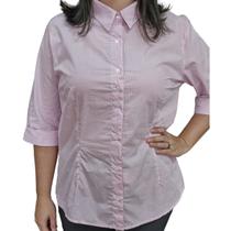 Camisa Xadrez 782 Feminina Manga 3/4 Algodão 100%