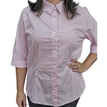 Camisa Xadrez 782 Feminina Manga 3/4 Algodão 100%