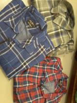 Camisa xadrez Azul palha GG vermelha G