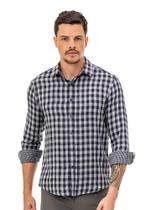 Camisa Xadrez Casual Dupla Slim Yacht Master - Azul Marinho Camisa Xadrez Casual Dupla Slim Yacht Master - Azul Marinho