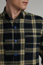 Camisa Xadrez com Bolso Flanela Comfort - Azul Marinho