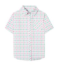Camisa xadrez de manga curta SANGTREE verde pastel tamanho M Camisa xadrez de manga curta SANGTREE verde pastel tamanho M