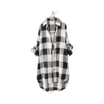 Camisa Xadrez Feminina de Algodão - Estilo Coreano Elegante Camisa Xadrez Feminina de Algodão - Estilo Coreano Elegante