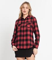 Camisa Xadrez Feminina Flanelada Sea Surf Vermelho