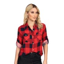 Camisa xadrez Feminina manga com botões Cores diversas quadrilha junina - GIADA