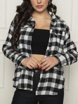 Camisa Xadrez Feminina Manga Longa Moda Fashion