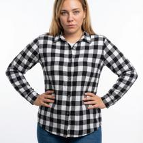 Camisa XADREZ Feminina Manga Longa Plus Size COR:BrancoTamanho:G3 Camisa XADREZ Feminina Manga Longa Plus Size COR:BrancoTamanho:G3