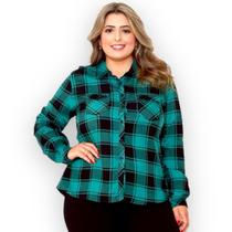 Camisa Xadrez Feminina Plus Size Festa Junina Manga Longa Tamanho Grande Camisa Xadrez Feminina Plus Size Festa Junina Manga Longa Tamanho Grande