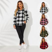 Camisa Xadrez Festa Junina Blusa Country Flanelada Moda Feminina C/ Touca Camisa Xadrez Festa Junina Blusa Country Flanelada Moda Feminina C/ Touca