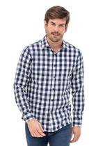 Camisa Xadrez Flanela Touch Fine Classic Yacht Master - Azul