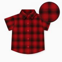 Camisa Xadrez Infantil Masculina Manga Curta, Estilo Casual, Confortável e Moderna - Tecido Viscos