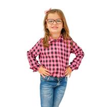 Camisa Xadrez Infantil Menina De Flanela