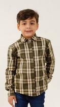 Camisa Xadrez Infantil Social em Algodão Tricoline Cores Terra do 2 ao 16 anos - Brink Link