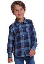 Camisa Xadrez Junina Azul Menino Muvilê 1 a 3