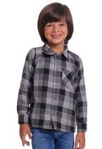 Camisa Xadrez Junina Preto Menino Muvilê 8 ao 12