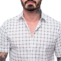 Camisa Xadrez Manga Curta Masculina Algodão Casual