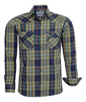 Camisa Xadrez Manga Longa Amil Comfort 2 Bolsos Algodão 1885