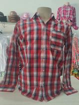 Camisa xadrez masculina adulto fio tinto