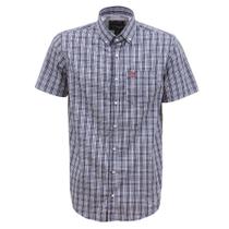 Camisa Xadrez Masculina Azul Manga Curta TXC 38210