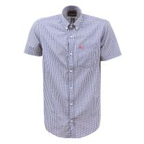 Camisa Xadrez Masculina Azul Manga Curta TXC 38268