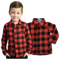 Camisa Xadrez Masculina Bebê menino - Roupa Infantil Tam. 1 ao 10 - Festa Junina