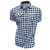 Camisa xadrez masculina manga curta viscose - Camisa Xadrez Manga Curta