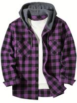 Camisa Xadrez Masculina Slim Fit Com Capuz, Manga Longa, Jaqueta Casual Esportiva, Moda Jovem Urbana