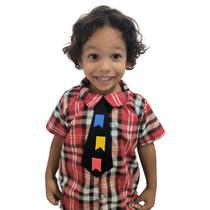 Camisa Xadrez Menino Festa Junina C/ Gravata Vermelho/Branco