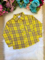 Camisa Xadrez Miguel Amarelo Flanela para Festas Juninas