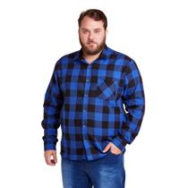 Camisa Xadrez Plus Size Masculino Flanelado Manga Longa