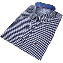 Camisa Xadrez Slim Masculina Manga Curta Western Cowboy Moda Camisa Xadrez Slim Masculina Manga Curta Western Cowboy Moda