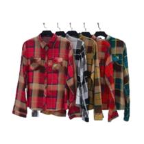 Camisa Xadrez Unissex Adulto - Sortidas, Casual Camisa Xadrez Unissex Adulto - Sortidas, Casual
